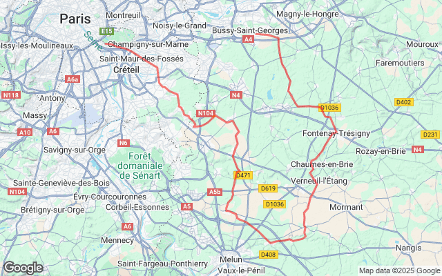 Paris → Bussy-Saint-Georges